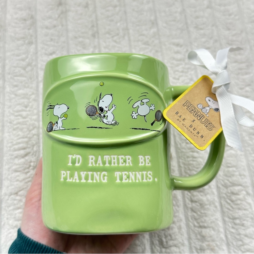 Rae Dunn Peanuts Snoopy Tennis Mug